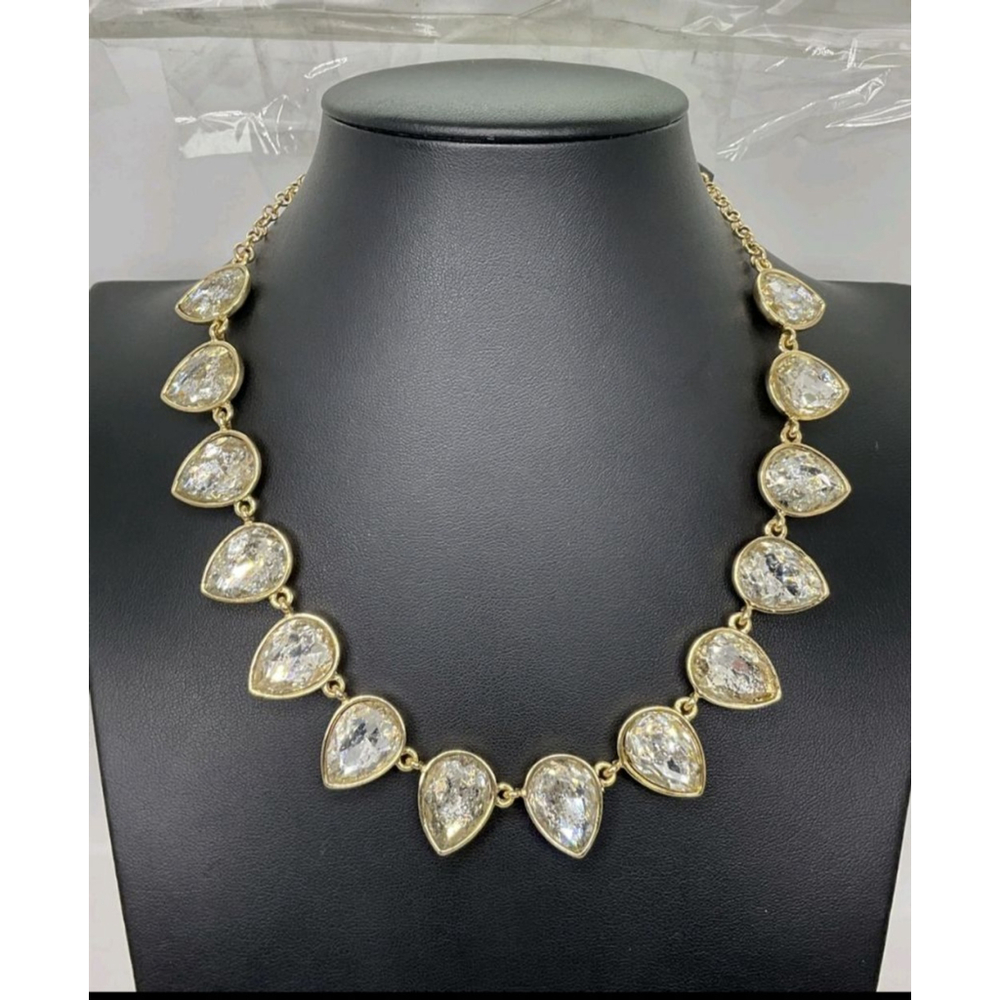 NWT White House Black Market Faceted Rhinestone Necklace 16"